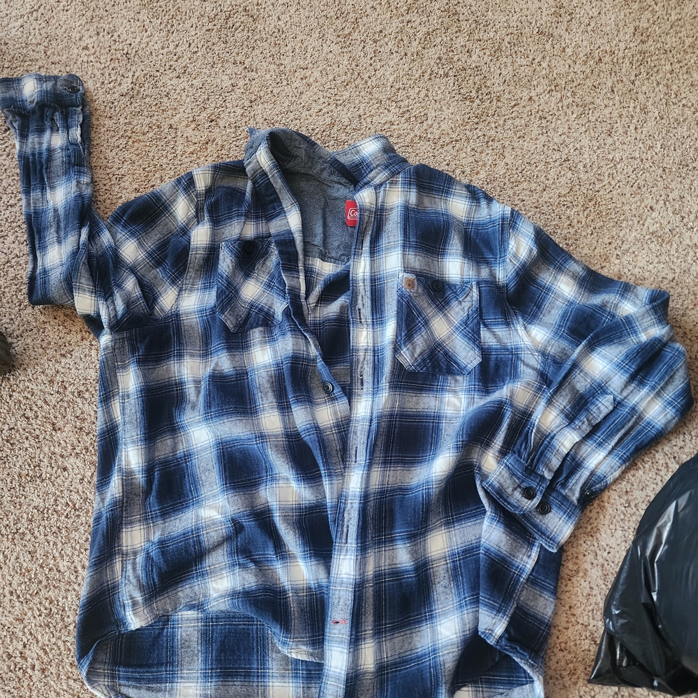 Coleman Blue and White Plaid Casual Button Down Shirt